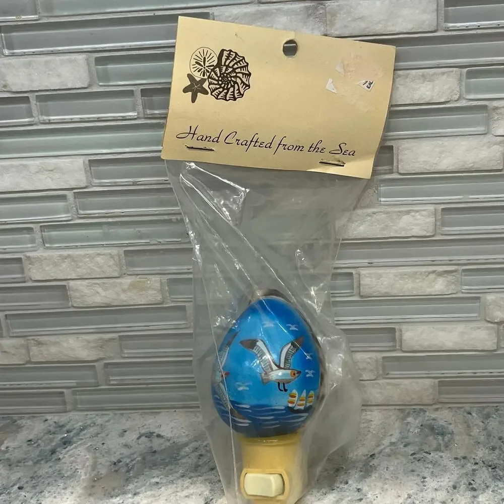 Great Ideas By The Sea Seagull Night Light Hand Painted Coastal Nautical Decor